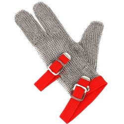 Three Finger Stainless Steel Ring Mesh Glove